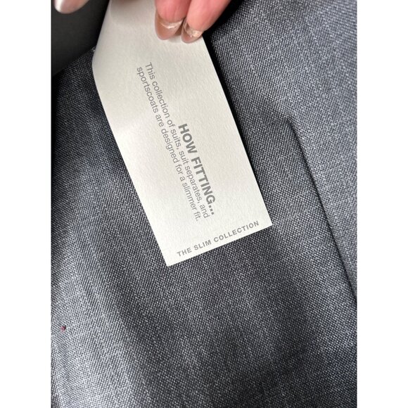 NWT Kenneth Cole Reaction Grey Slim Fit 2-Piece Suit 40R W34 L34 Mens Formal Wea - Picture 5 of 13